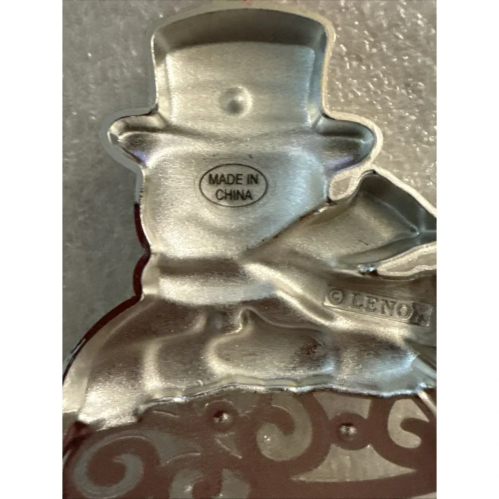 Lenox Sparkle And Scroll Multi-Crystal Snowman Silverplate Christmas Ornament